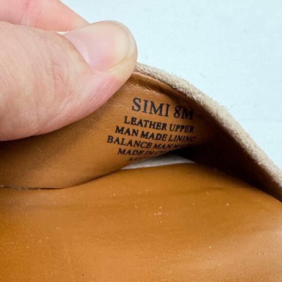 Halston Simi Blush Pink Kid Suede Leather Silver Metallic Block Heel Sandals - Picture 11 of 12